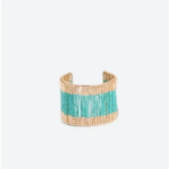 Towne & Reese Maxie Beaded Turquoise Cuff Bracelet- Brand New - Picture 7 of 7